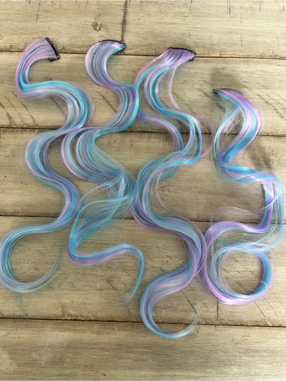Pastel Mermaid Clip-In Hair Extensions - Blue & Purple